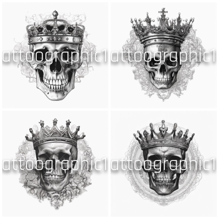 Spooky Skull Head Printable SVG PNG Clipart Collection for Halloween | Ghostly Tees & Haunted Designs