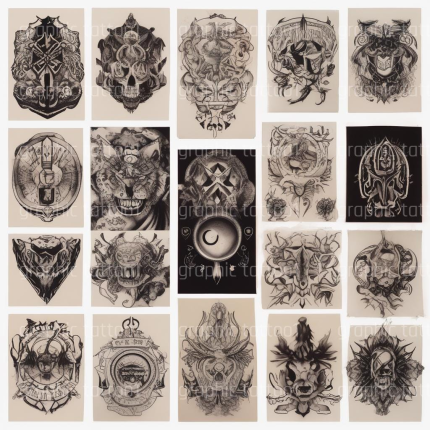 Unique Tattoo Art SVG PNG Bundle | Gothic, Skull, Witchy Aesthetic, and Holiday Halloween Digital Designs for Sublimation and Crafting