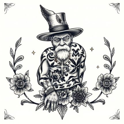 Empowering Black Father Floral SVG Digital Design | Celebrate Black History with Celestial,  and Traditional Tattoo-Inspired Perfect for Dad