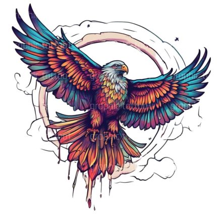 American Eagle Tattoo Design PNG | Hunting Osprey Bird SVG for Laser Engraving and Viny | Commercial Use Cutfile Digital Graphic Design