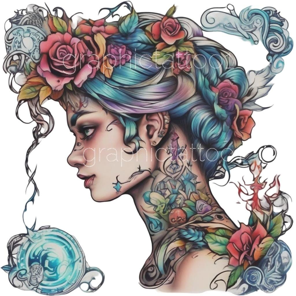 il_fullxfull.6420882520_7ngl.jpg 4 unique Tattoo Design - White background - PNG File Download High Resolution - Image 1