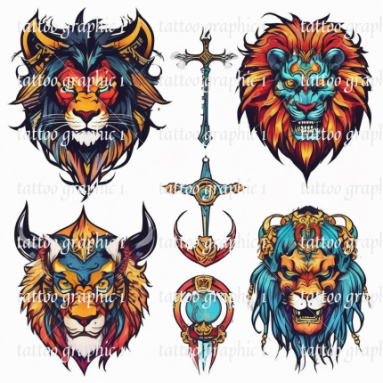 Traditional Tattoos SVG Bundle | 60 Clean Tattoo Art Bundle | Cricut Compatible