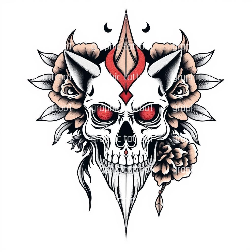 il_fullxfull.6431622153_n0r7.jpg Trendy Halloween Skull SVG and PNG | Floral Skull, Spooky, Retro Halloween Vibes | Perfect for DIY Shirts and Crafts Happy Halloween Design - Image 1