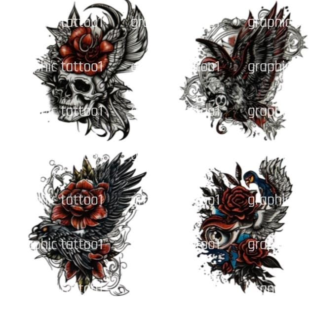 il_fullxfull.6447139407_lnmm.jpg Digital Tattoo and Tshirt Designs Bundle - Instant Download SVG and PNG Files - Image 1