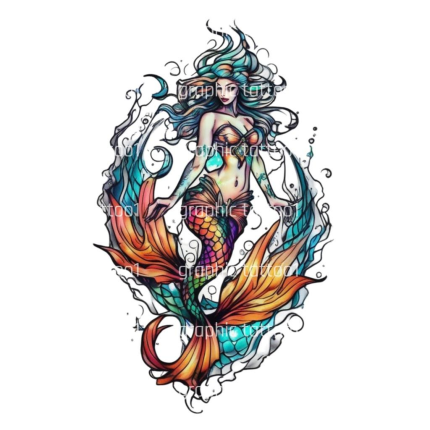 Mermaid Tattoo Designs - 5 Unique High Quality PNG Digital Downloads for Imaginative Tattoo Lovers  Art Enthusiasts