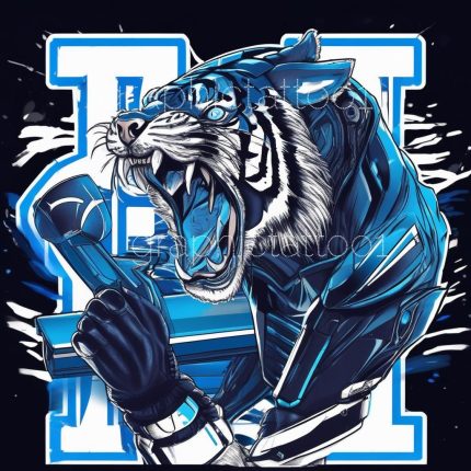 12 Score a Touchdown with this TIGER  Football Player PNG  - Perfect for Football Fans