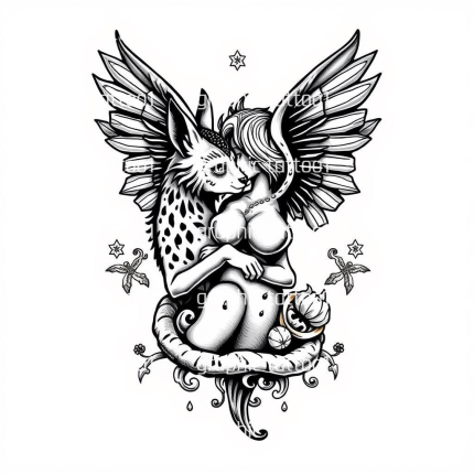 Unique New Design Unisex Tattoo Print | Creative Body Art for All, 8" Unique Tattoo Art Decor & Gifts