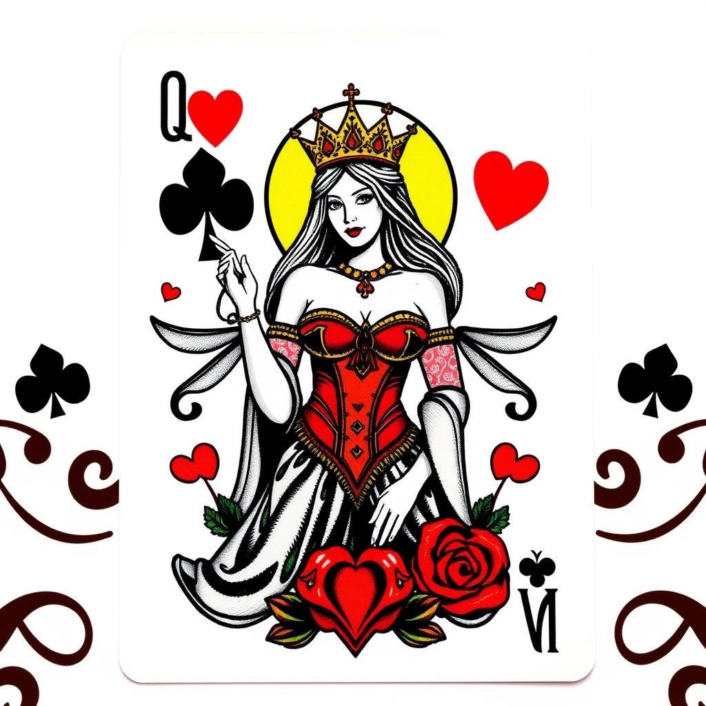 il_fullxfull.6465557423_p7j0.jpg Hotwife Queen of Spades Tattoo - XL Digital Art Download, Unique Printable Wall Art, Bold Home Decor, Instant Download - Image 1