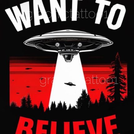 I Want To Believe Alien Tee | Sci-Fi UFO Shirt | Instant Download Gift for Alien Lovers & Sci-Fi Fans