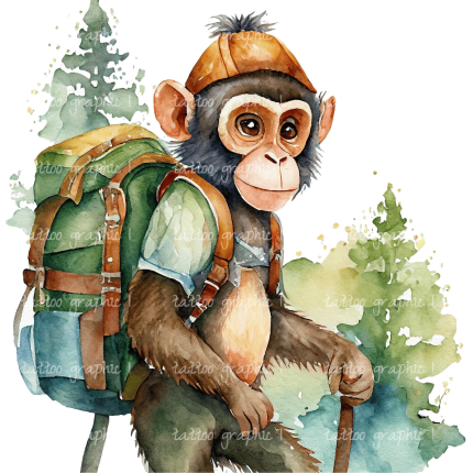 Adorable Watercolor Monkey Clipart Set - Perfect for Invitations, Crafts, and Nursery Decor | 25 Hand-Painted PNG Illustrations