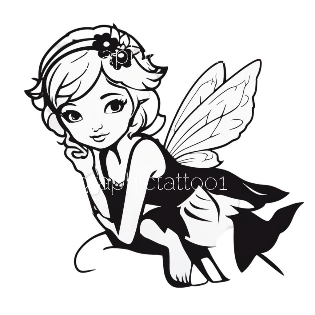 il_fullxfull.6483443961_l2hc.jpg Whimsical Fairy and Native American Girl Tattoo Art Bundle - SVG, PNG Instant Download for Cricut, Cameo, Home Decor and Boho Style Craft - Image 1