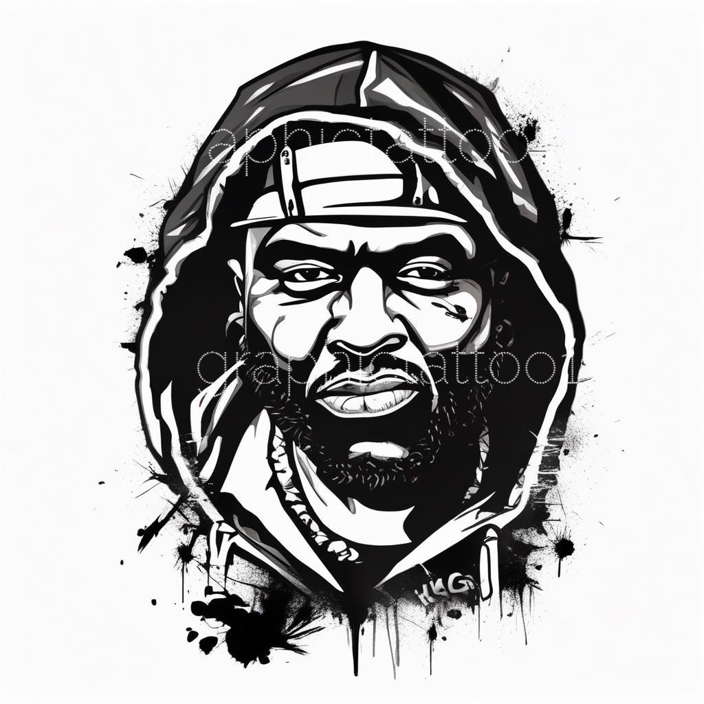 il_fullxfull.6493624277_9evl.jpg Gangster Killer Art Set | Urban Trap Hiphop Horror | Digital Download, Unique Wall Decor for Hip Hop Fans - Image 1