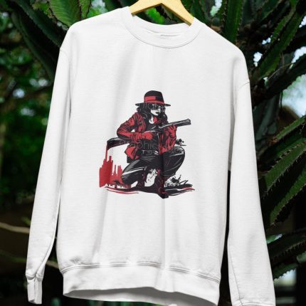 Female Gangster SVG | Gangsta Woman Carrying Handguns | Mafia Crime Mobster Thug Lady | Instant Digital Download PNG