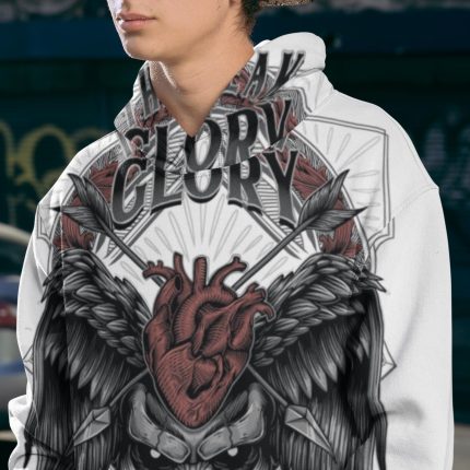 Dark Gothic Skull and Heart Tattoo SVG Files | DIY Printable Design for Bold Apparel | Unique Heart, Wings and Rose Files for Trendy T-Shirt