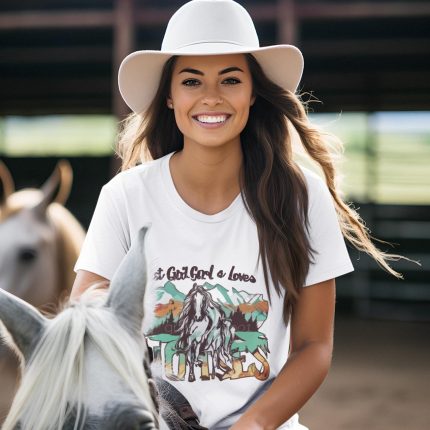 Daughter Farming Tumbler Design - Just a Girl Who Loves Horses PNG Digital Art for Horse Lovers & Gift Ideas