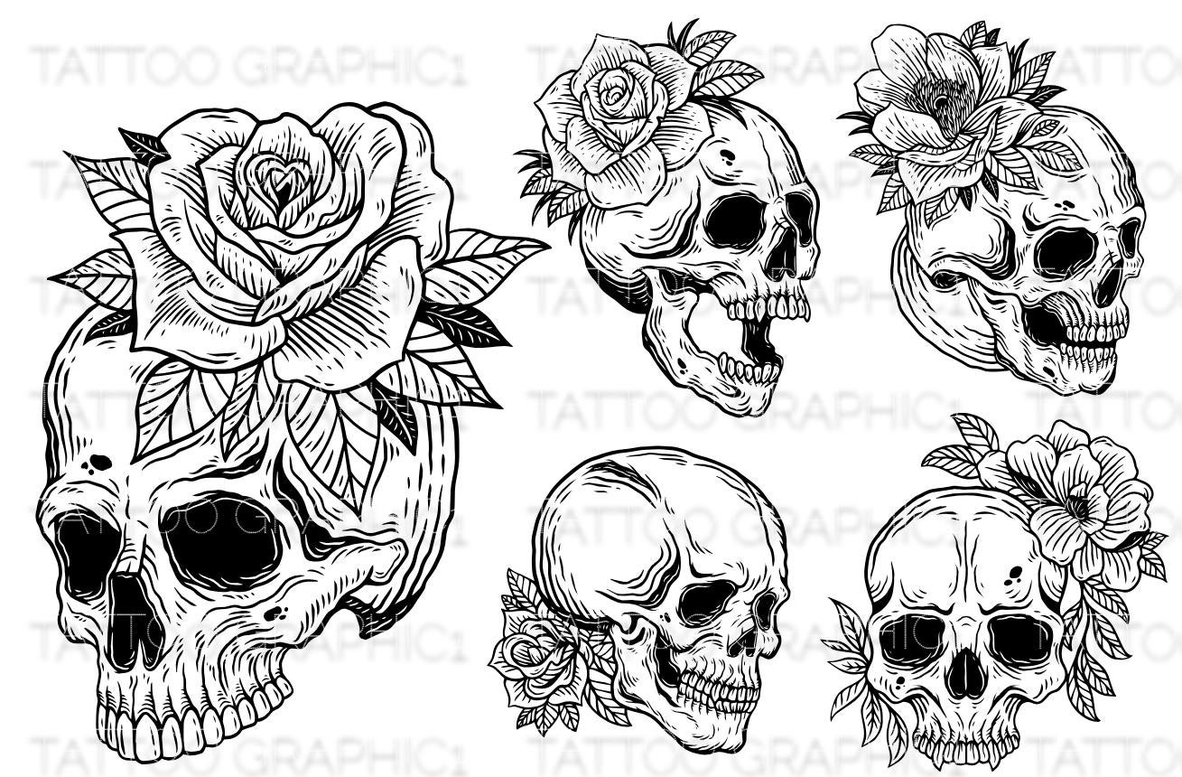 il_fullxfull.6503148658_8p2b.jpg Beautiful Floral Tattoo Designs SVG Bundle | Instant Download | Premium Art Collection - Image 1