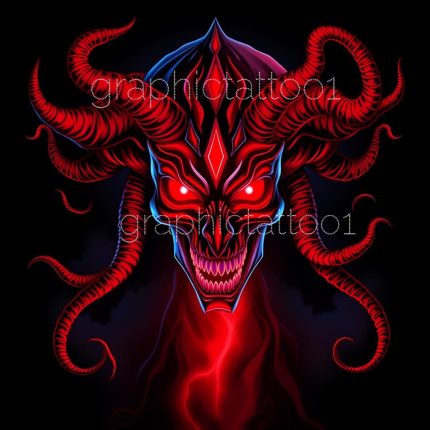 Blue Red Light Medusa T-Shirt Design - 10 Creepy Halloween Sublimation Prints for Unique Tees & Gifts