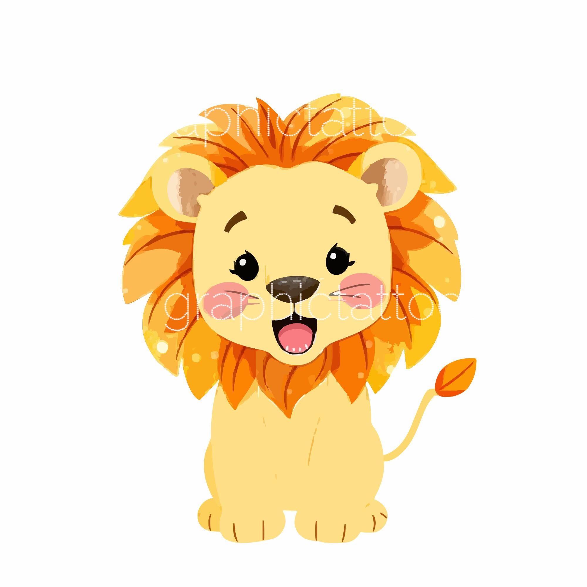 il_fullxfull.6511209261_be9h.jpg 30 Cute Baby Lion , color Playful Baby Animals Nursery Decor, Roaringly Adorable Lion Safari Kids Birthday Party Baby Shower SVG - Image 1