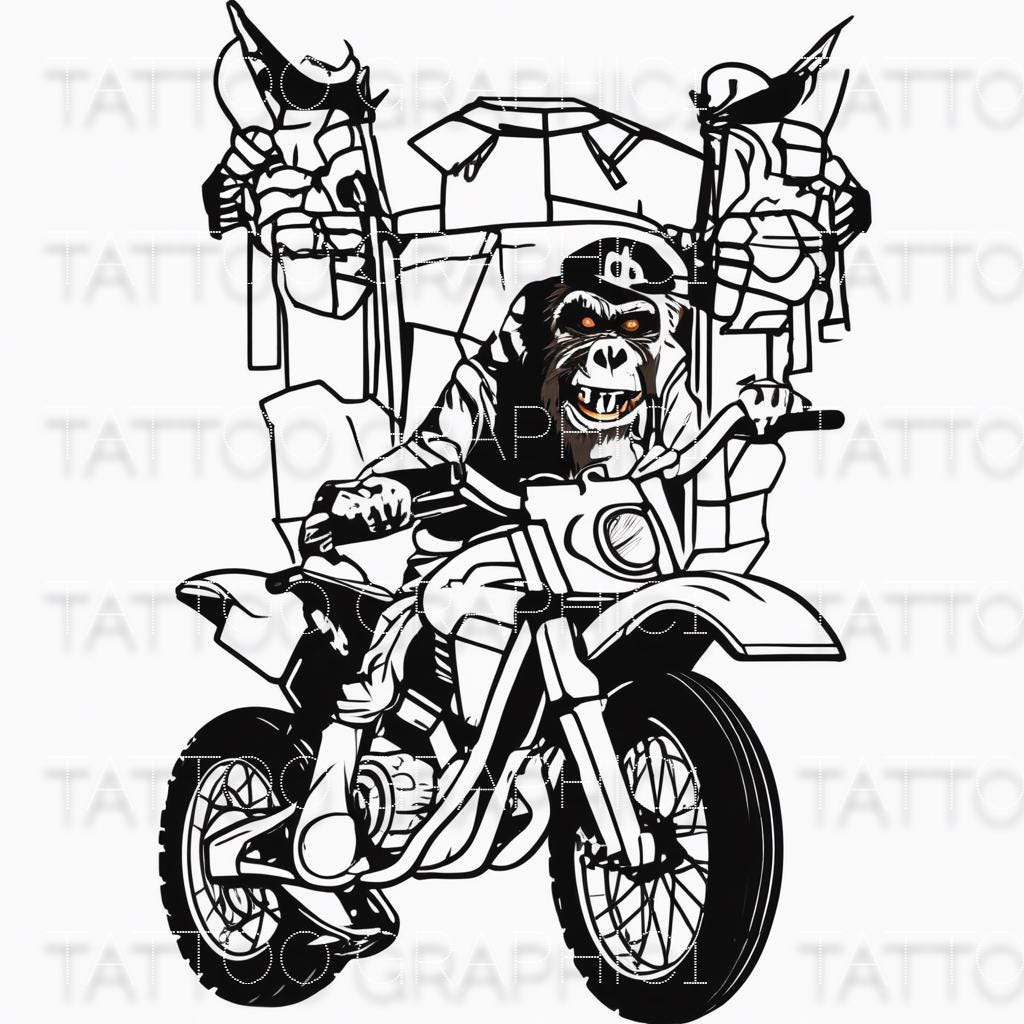 il_fullxfull.6520678814_60bq.jpg DIY Monkey Motorcycle Shirt Design | Vintage SVG Clipart Download for Kids & Adults, Fun Graphic Tee Design - Image 1