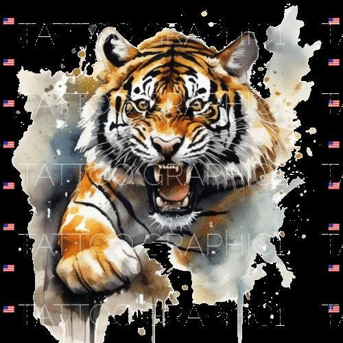 il_fullxfull.6523661944_qhtn.jpg Enchanting Tiger Cub Clipart - Jungle Watercolor Art for DIY Projects, Instant Download, Nursery Decor, Cute Animal Graphics - Image 1