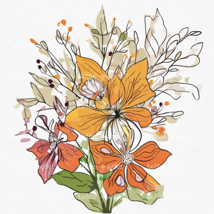 Watercolor Autumn Dried Flowers Clipart - 12 Wildflower Designs in Taupe, Terracotta & Orange - Instant Download - Digital Fall Decor Art