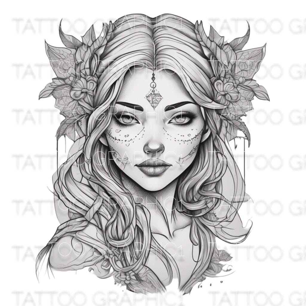 il_fullxfull.6527330564_amkn.jpg Premium Women's Tribal Tattoo Art SVG - Unique Dual-Sided Designs for Bold Projects & Creative Crafts - Image 1