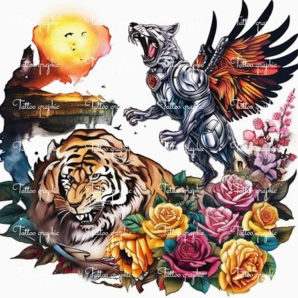 Temporary Body Art - Vibrant Nature Tattoos for Waist, Arm & Body, Unique Digital Download for Nature Lovers