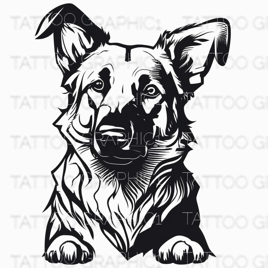 il_fullxfull.6568886379_2atd.jpg Adorable German Shepherd SVG - Peeking Dog CNC Cut File for Vinyl Decals & Crafts, Digital Download, Instant Access - Image 1