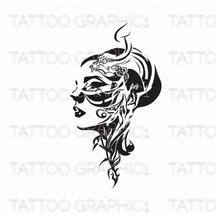 Creative Body Art: 10 Female Nature-Inspired Face Designs Tattoo Bundle for Unique Look & Artistic Expression