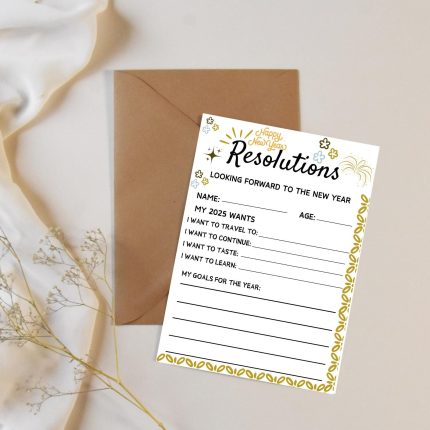 2025 Resolution List Journal, Goal Tracker Organizer, New Year Goals Notebook