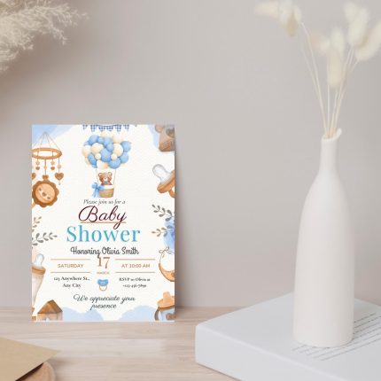 Baby Shower Invitation Card - Handmade Custom Design & Personalized Newborn Celebration, Perfect for Mom-to-Be