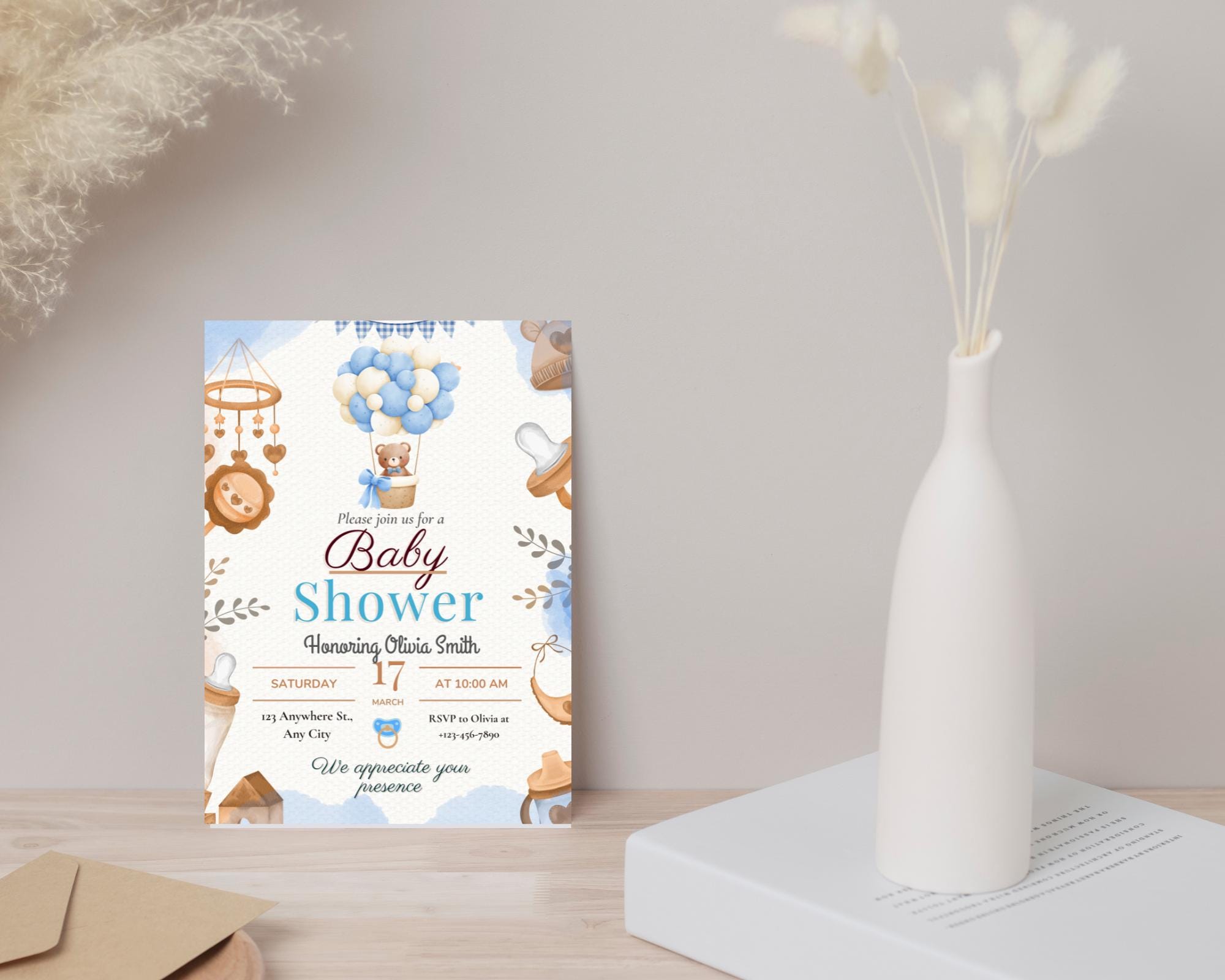 il_fullxfull.6591591543_aap1.jpg Baby Shower Invitation Card - Handmade Custom Design & Personalized Newborn Celebration, Perfect for Mom-to-Be - Image 1