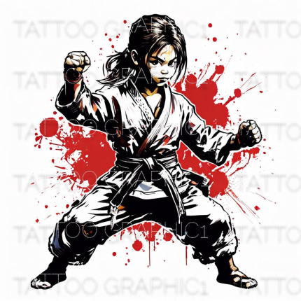 Karate Martial Arts Girl Kick PNG | Digital Cut File for Crafts, Kids Sports Decor, Scrapbooking & DIY Projects