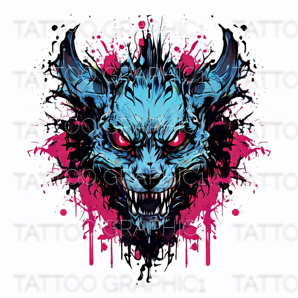 il_fullxfull.6636190084_6egu.jpg Devil Design | High Resolution Printable Tattoo Art | Digital Download Decor for Unique Home Aesthetic t-shirts design - Image 1