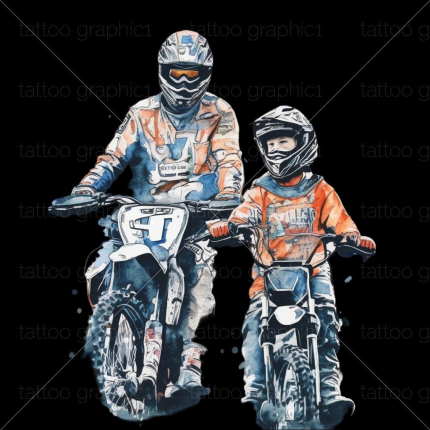 Father and Son Motocross | Like Father Like Son Vector for Cricut | Motocross Dad & Son Apparel Design