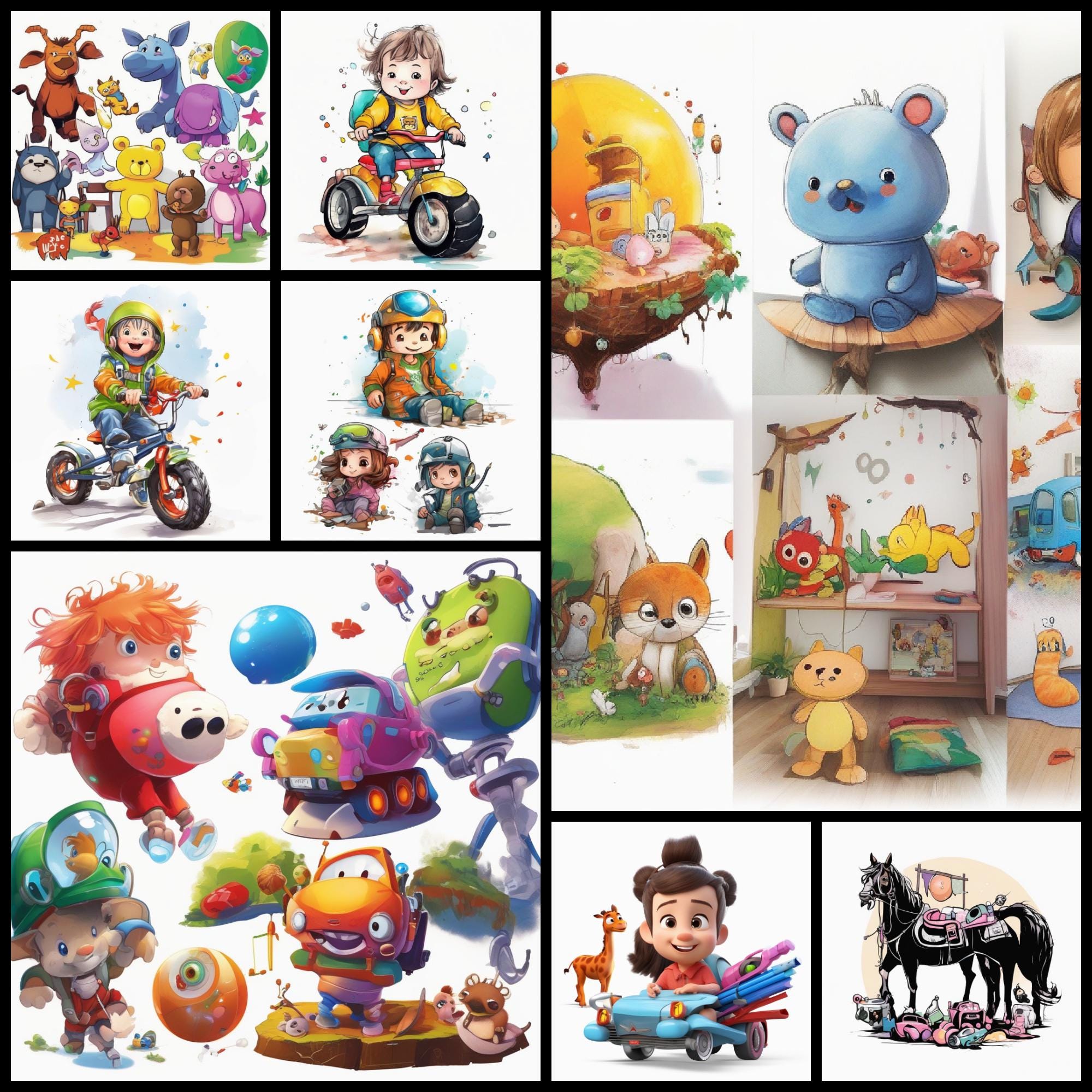 il_fullxfull.6677909128_c5kk.jpg Colorful Nursery Gallery Wall Art Bundle - 500 Kids Room Prints - Playroom Decor - Toddler Room Decor - Digital Download - Image 1