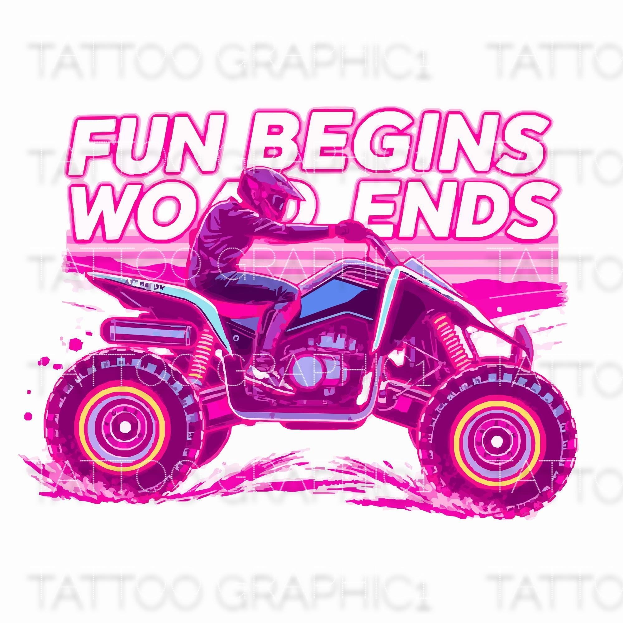 il_fullxfull.6703880292_hbov.jpg 10 Neon Fun Begins When Road Ends Print | Digital Download for Riders | Ideal Gift for Riding Enthusiasts & Decor SVG - Image 1