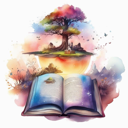 Magical Open Book Clipart | Fantasy Landscape Bundle | 30 High-Quality Designs & Whimsical Printables for Creative Projects