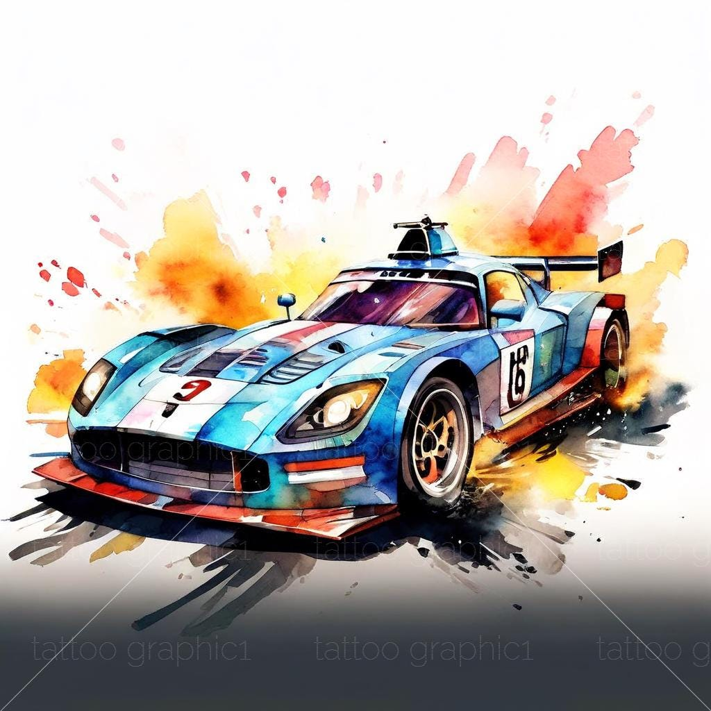il_fullxfull.6724752307_j7aj.jpg 15 racing Car Clipart - High Quality JPGs - Digital Downloads - Commercial Use, Watercolor, Printable Media, Digital Paper Craft, Sports - Image 1