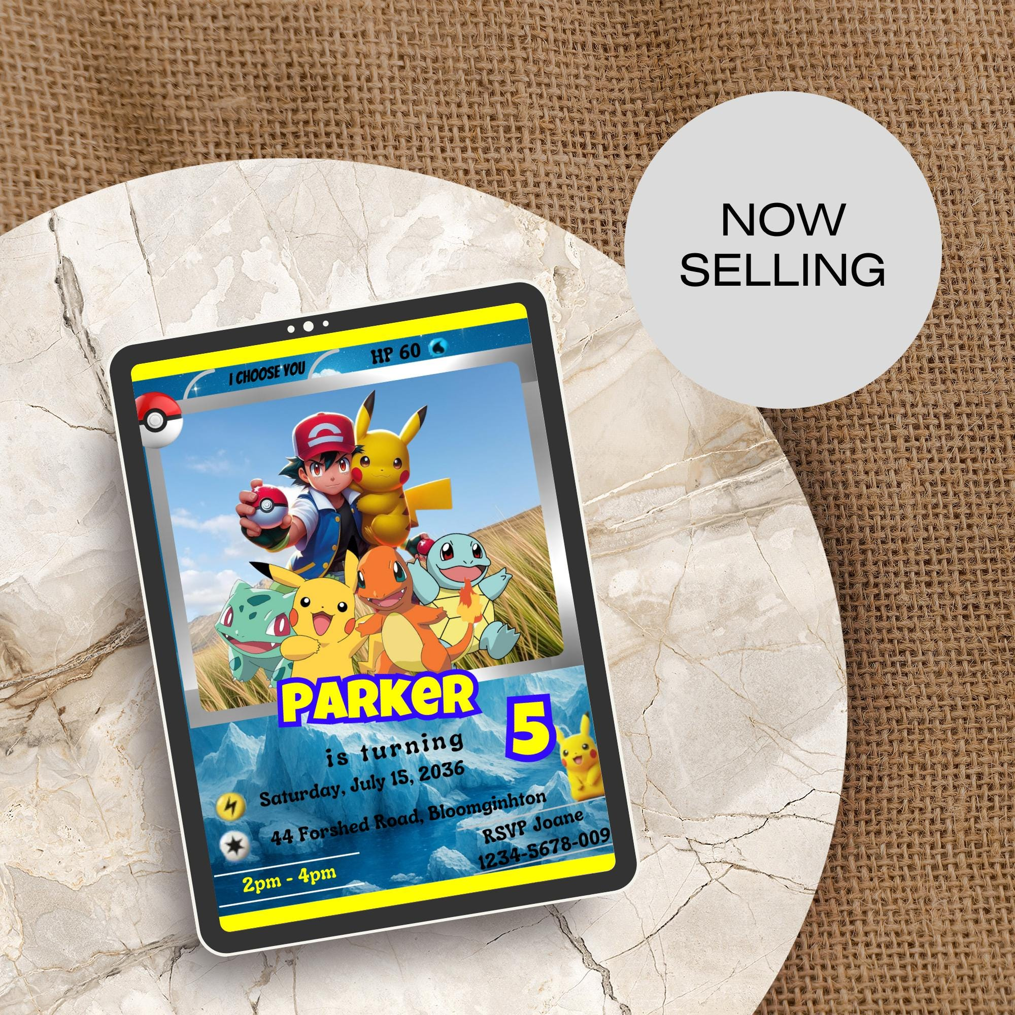 il_fullxfull.6771241631_a7fv.jpg Editable kids Pokemon Birthday Invitation, Pokemon Birthday Invitation, Pikachu Birthday Party Invitation, Pokemon Invitation Template - Image 1